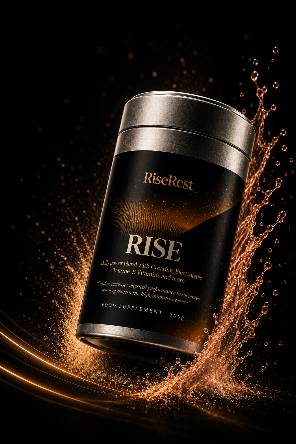 RiseRest Rise tin with gold electrolyte splash